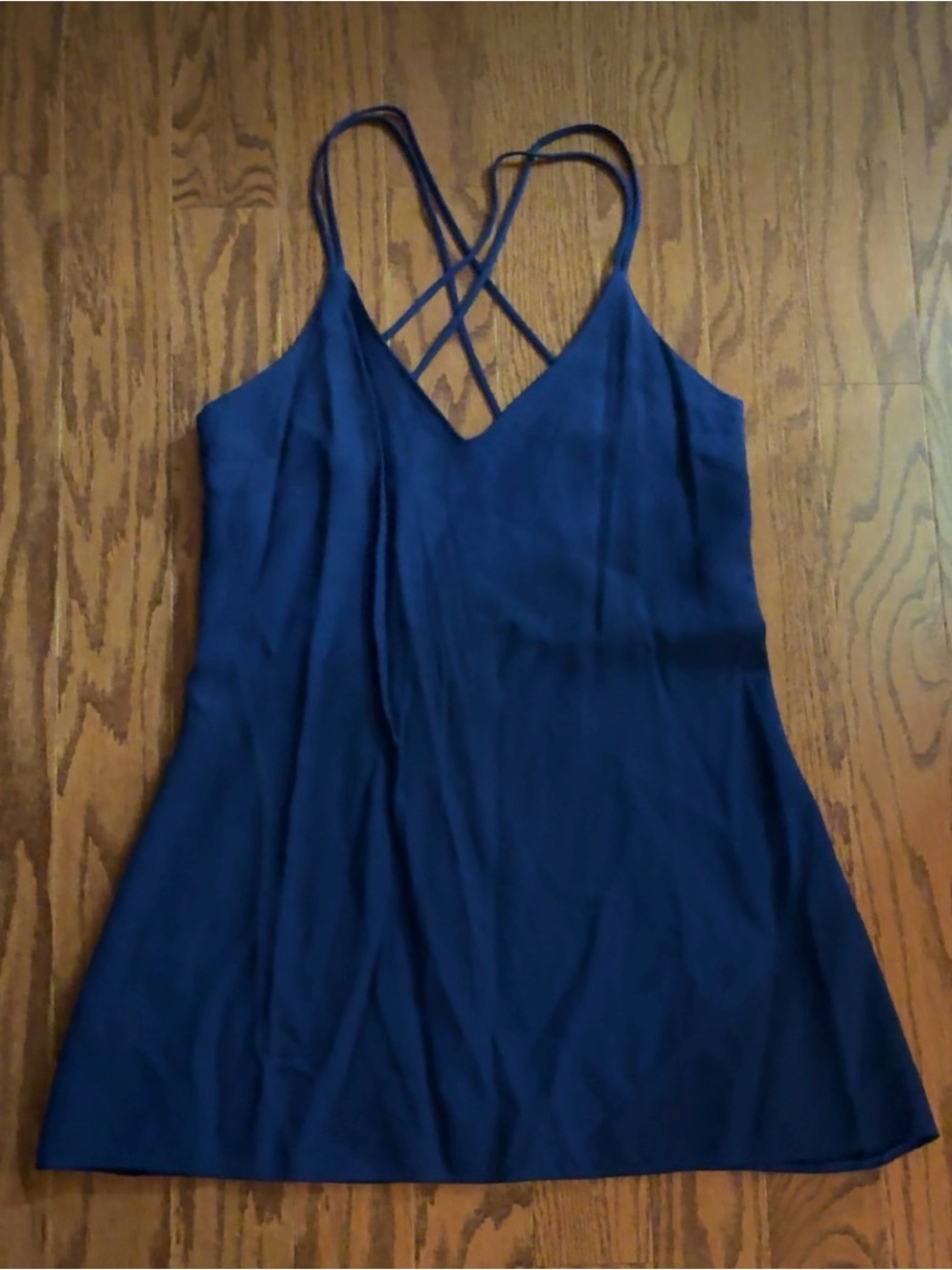 Mango Blue Strappy V-Neck Mini Dress